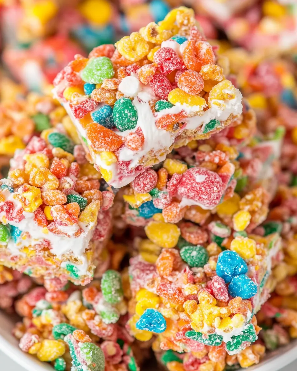 Easy Fruity Pebble Rice Crispy Treats recipe photo