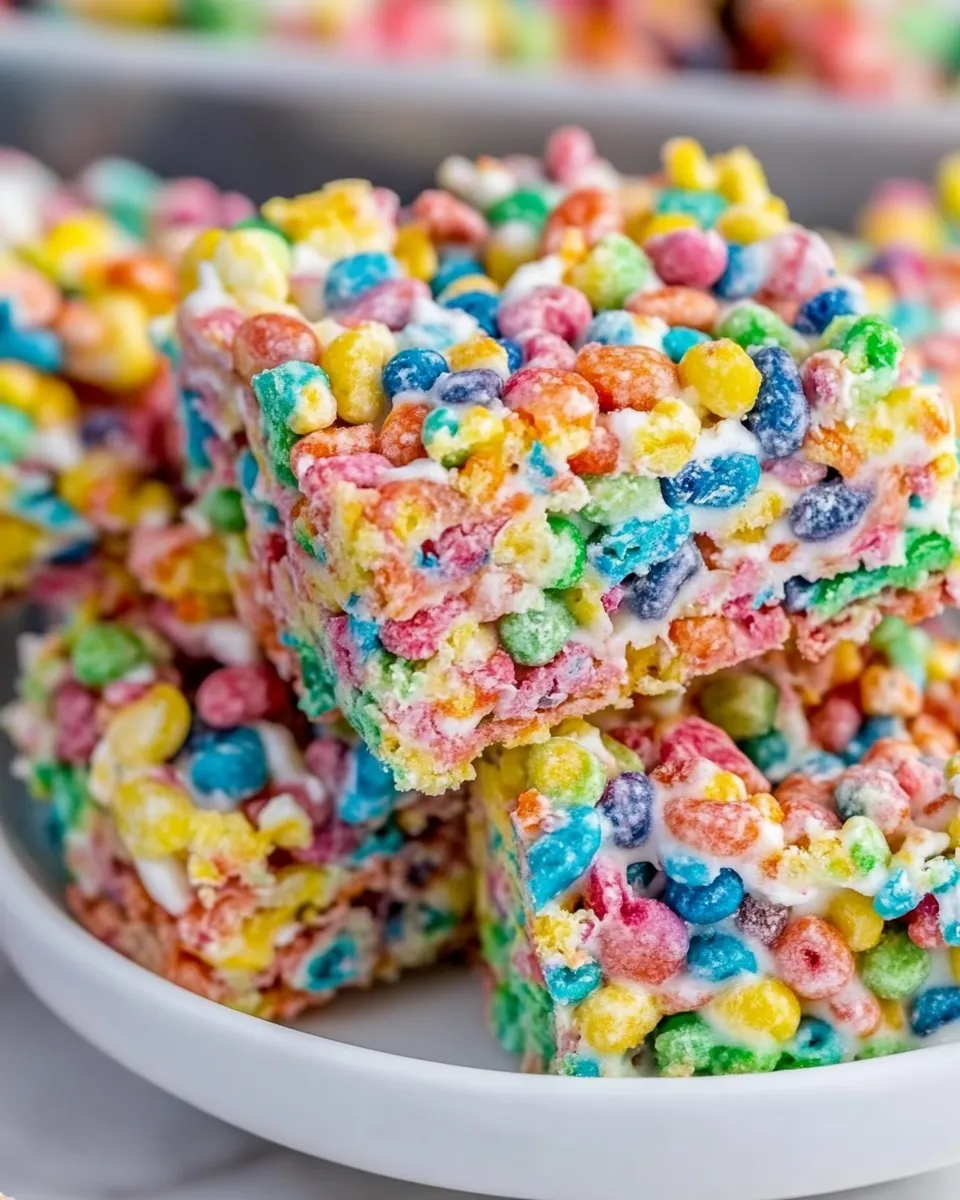 Delicious Fruity Pebble Treats shot