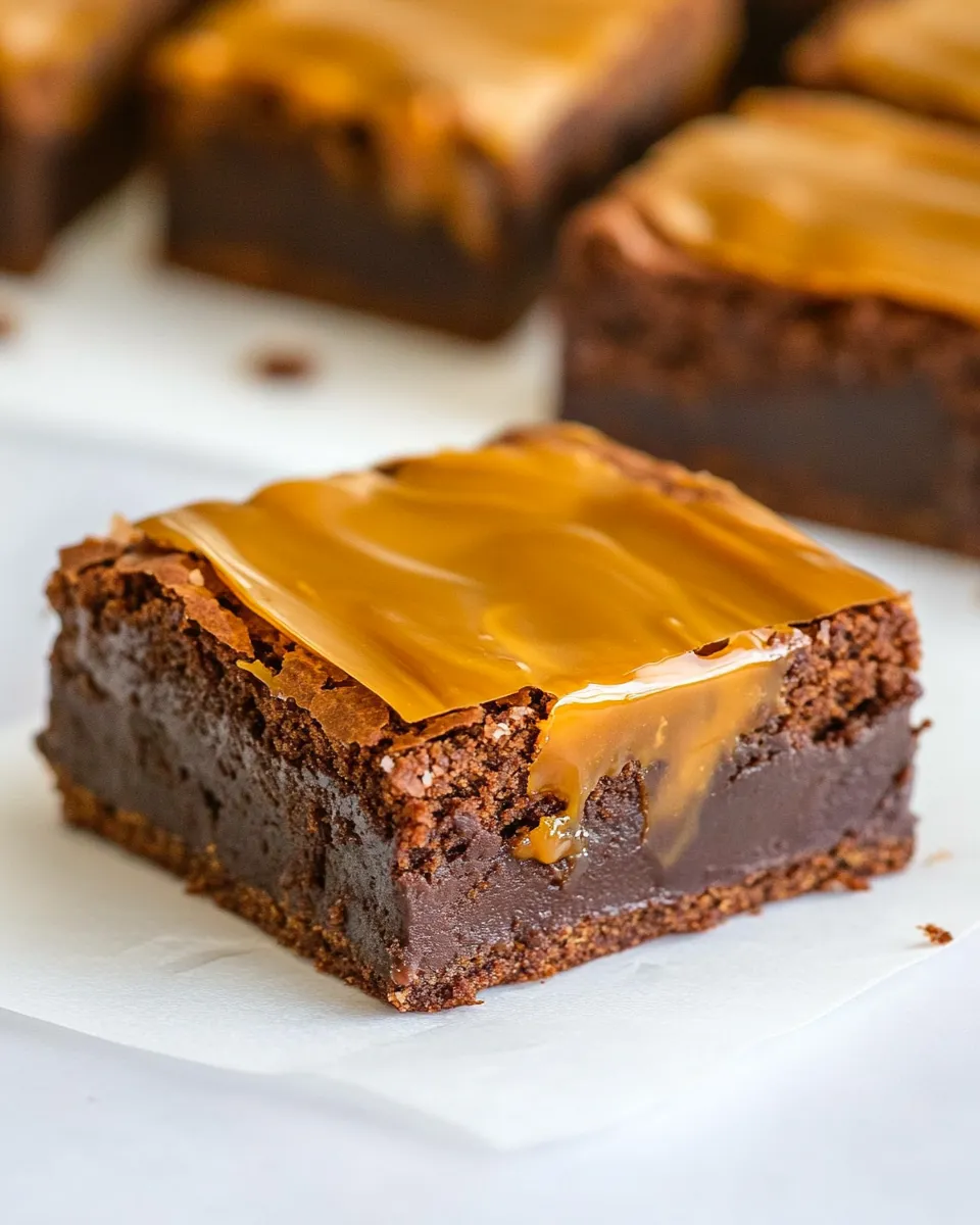 Delicious Fudgy Caramel Brownies shot