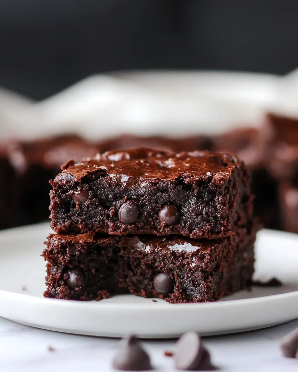 Delicious Fudgy Double Chocolate Black Bean Brownies image