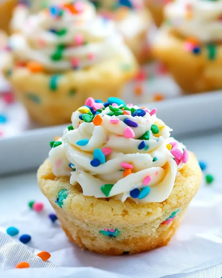 Homemade Funfetti Sugar Cookie Cups with Vanilla Frosting image