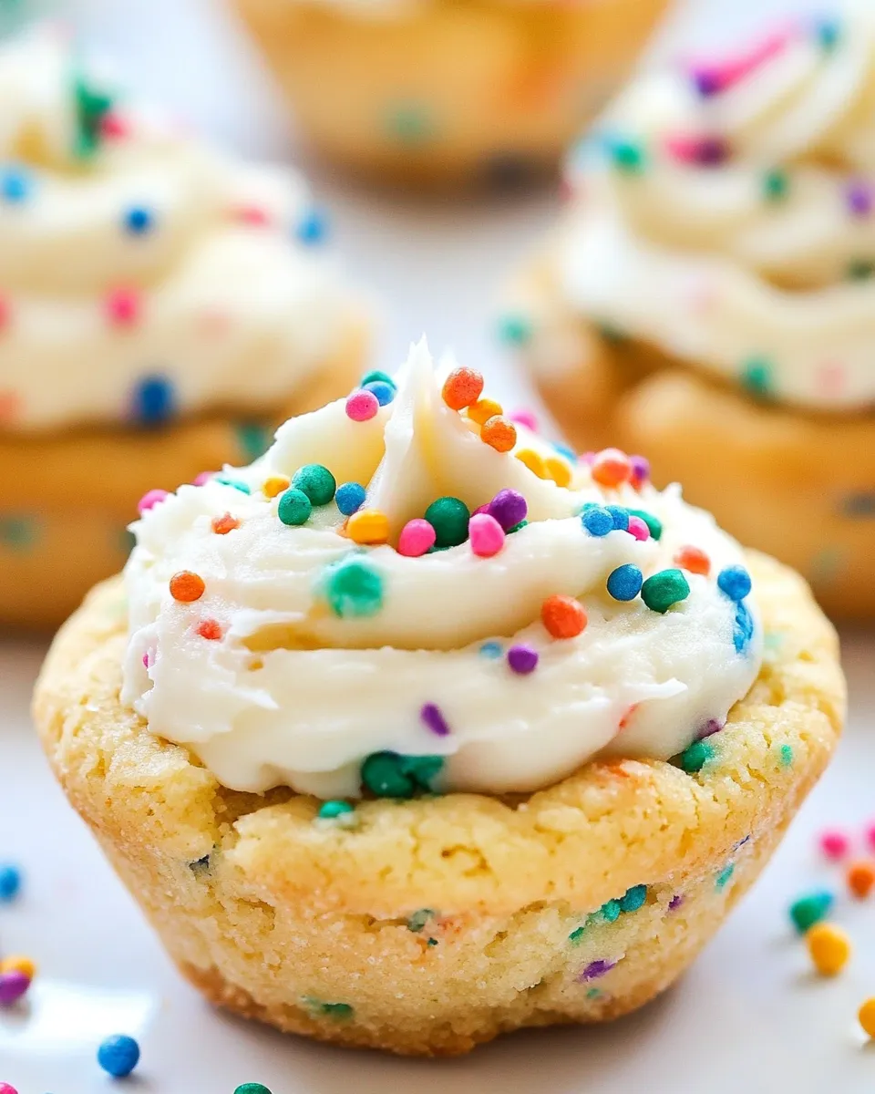 Delicious Funfetti Sugar Cookie Cups with Vanilla Frosting dish photo