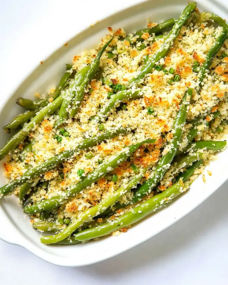 Homemade GREEN BEANS WITH PARMESAN BREAD CRUMBS photo