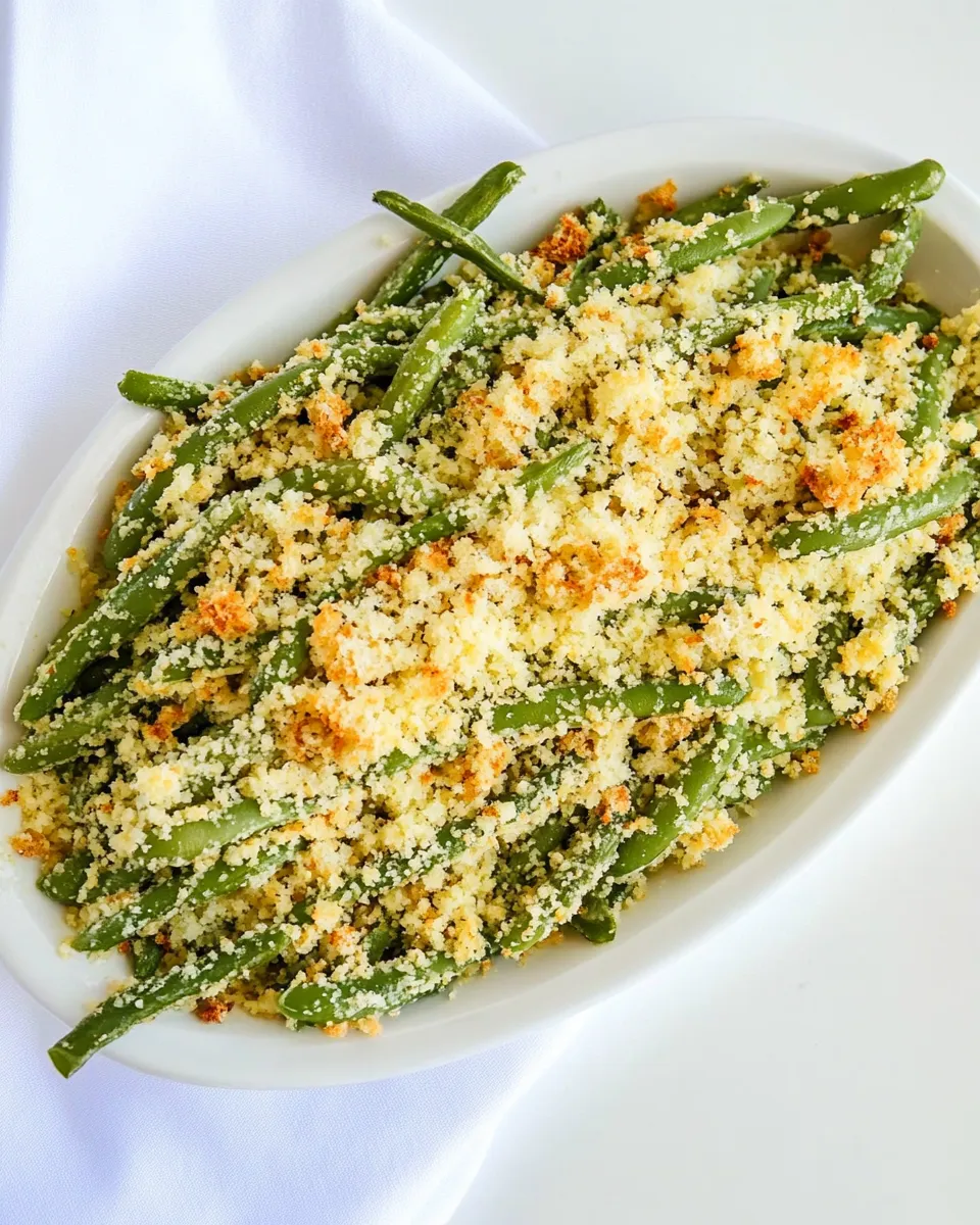 Classic GREEN BEANS WITH PARMESAN BREAD CRUMBS image