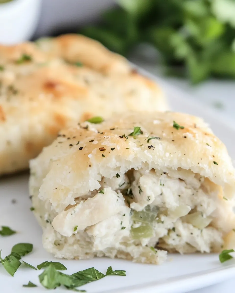 Delicious Garlic Herb Chicken Pillows shot