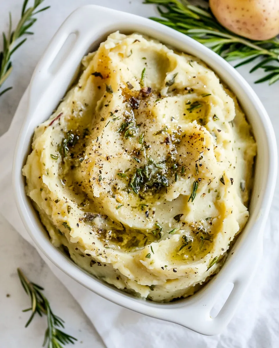 Homemade Garlic Herb Mashed Potatoes photo
