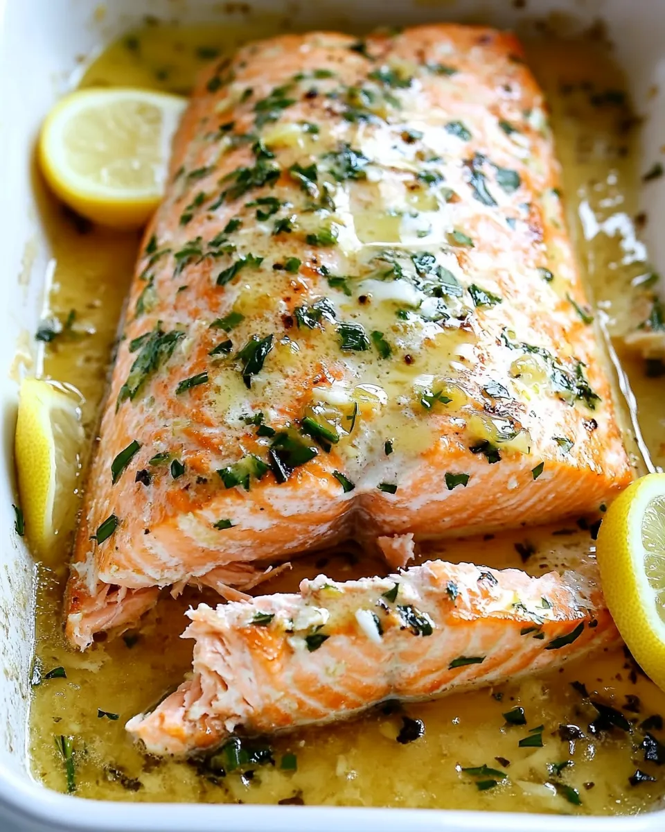 Delicious Garlic Lemon Butter Salmon image