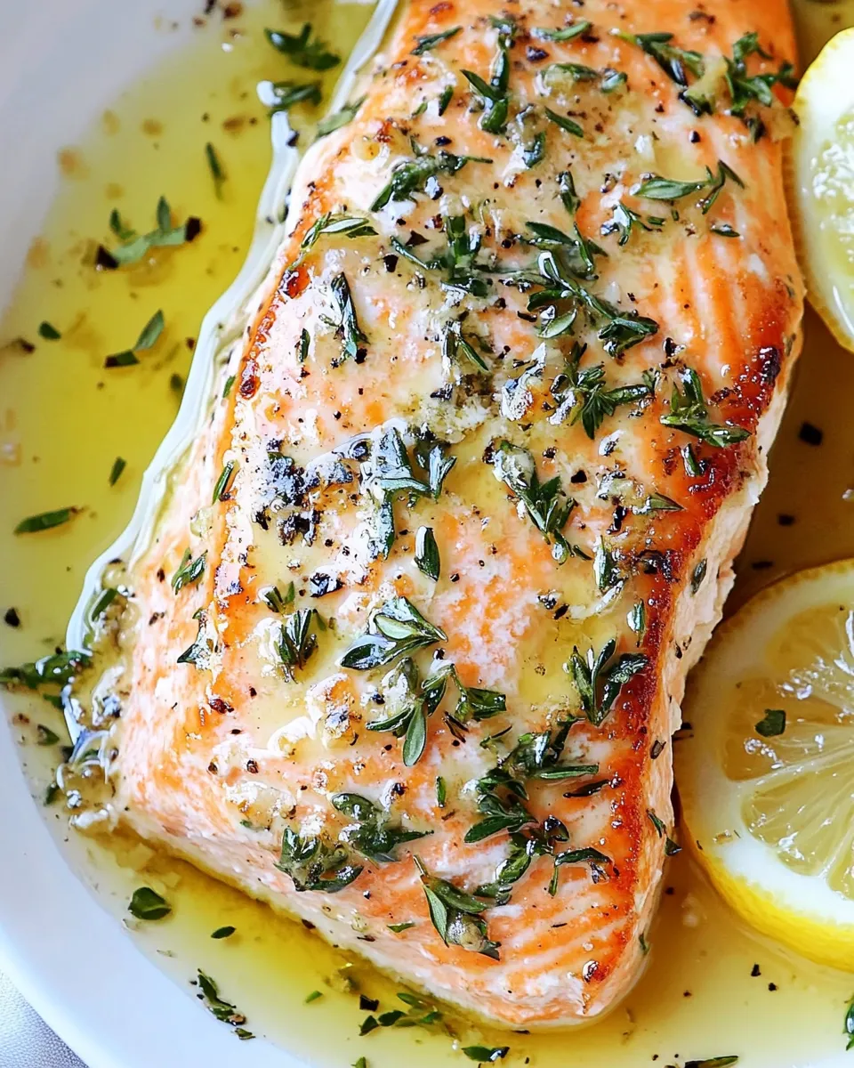 Healthy Garlic Lemon Butter Salmon dish photo