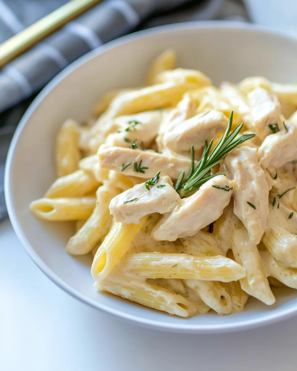 Delicious Goat Cheese Pasta with Chicken & Rosemary image