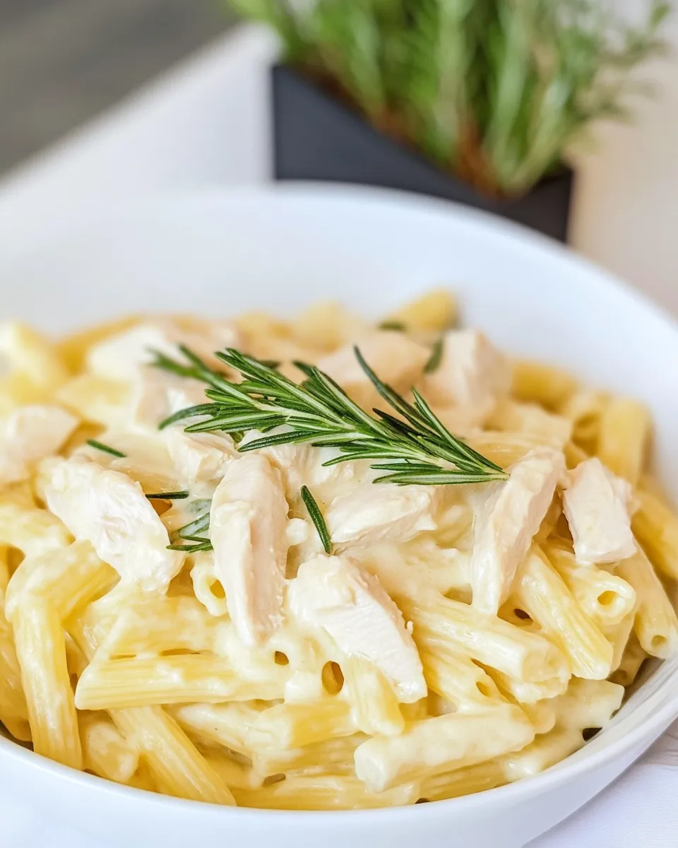 Savory Goat Cheese Pasta with Chicken & Rosemary dish photo