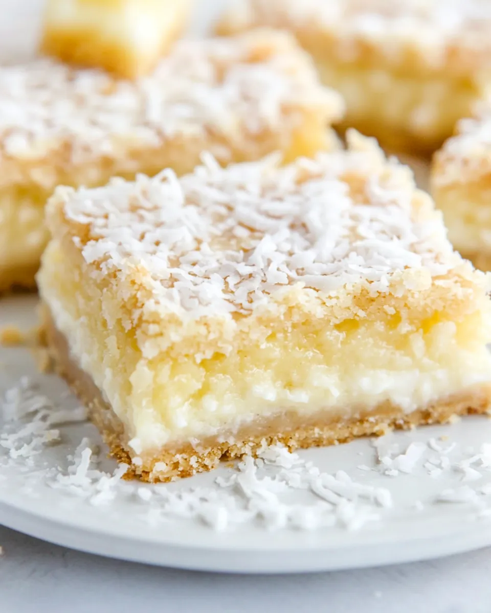 Delicious Gooey Coconut Pie Bars image