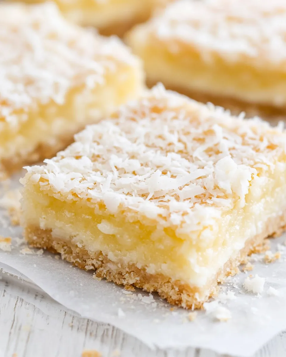 Easy Gooey Coconut Pie Bars recipe photo