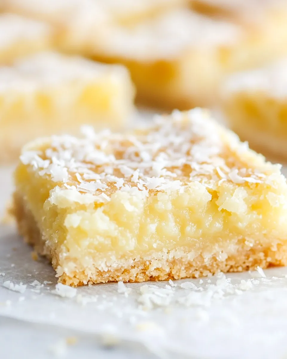 Sweet Gooey Coconut Pie Bars shot