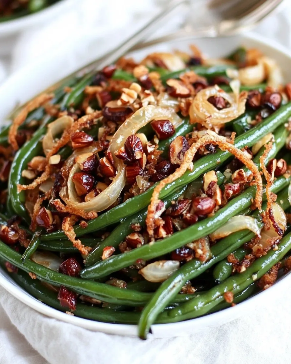 Classic Green Beans with Brown Butter, Crispy Shallots, and Hazelnuts image