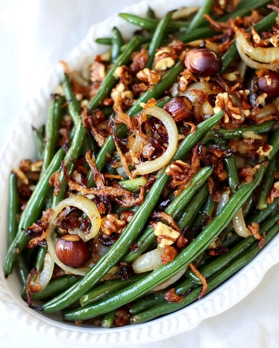 Easy Green Beans with Brown Butter, Crispy Shallots, and Hazelnuts recipe photo