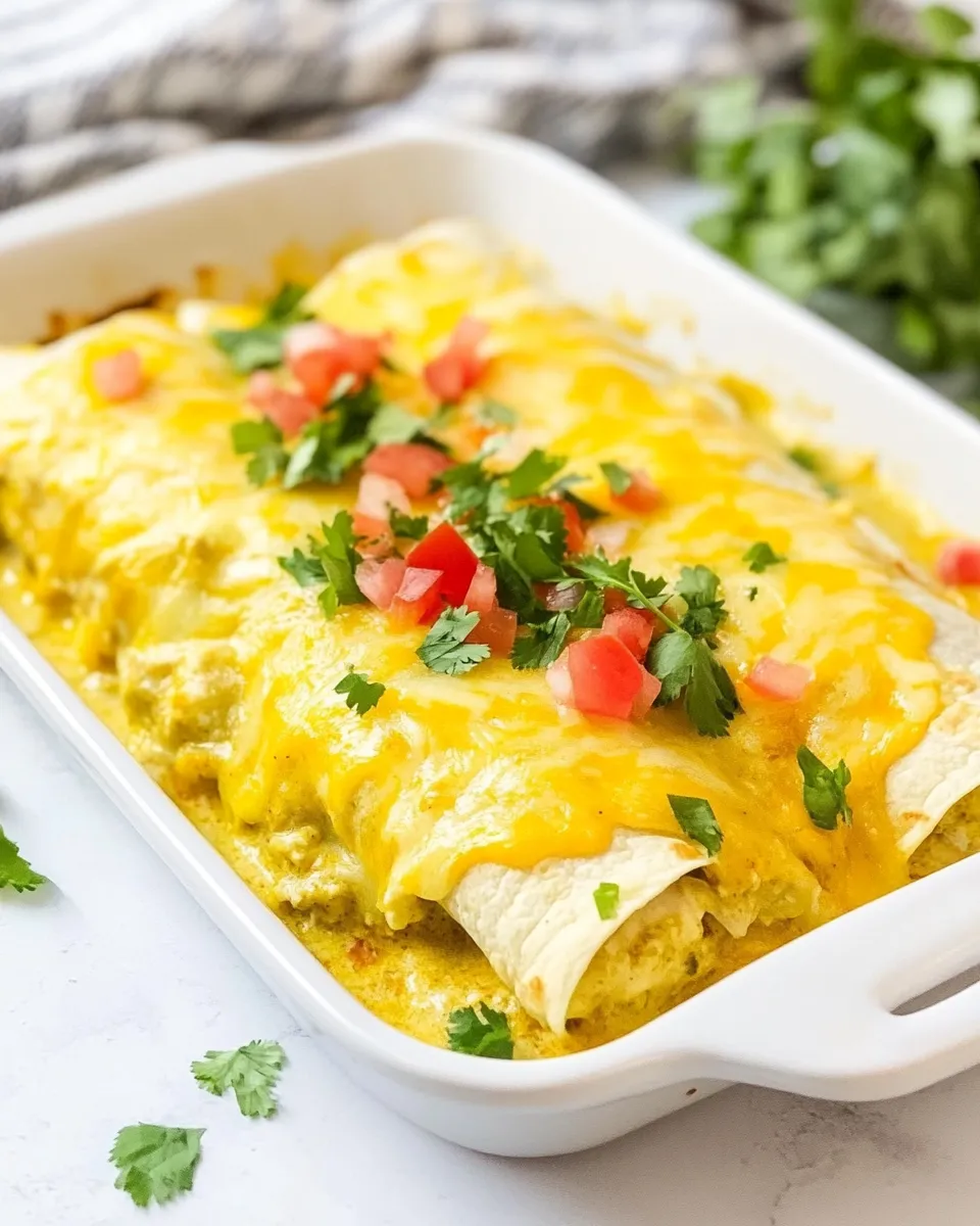 Easy Green Chili Chicken Enchiladas recipe photo