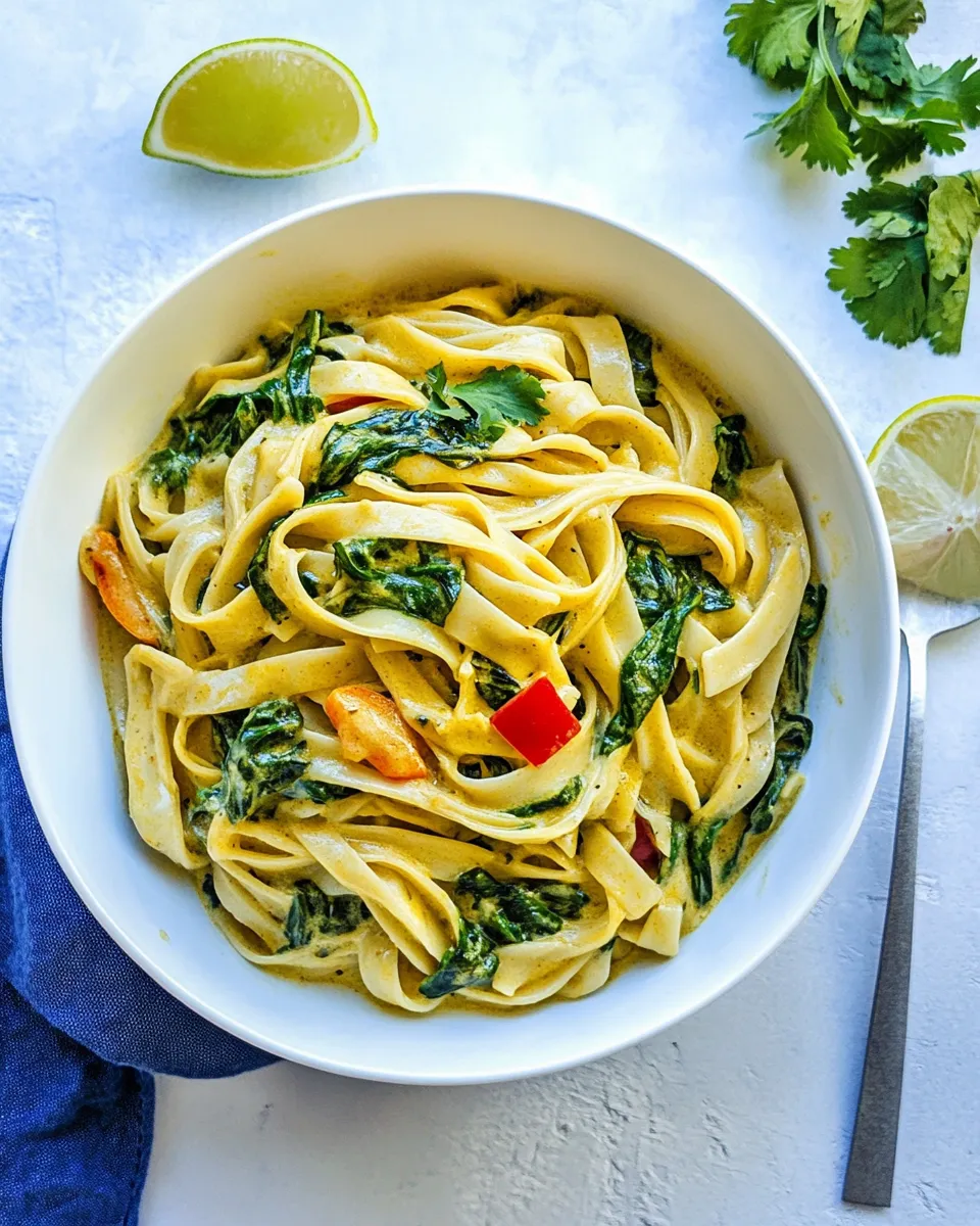 Healthy Green Curry Noodles dish photo