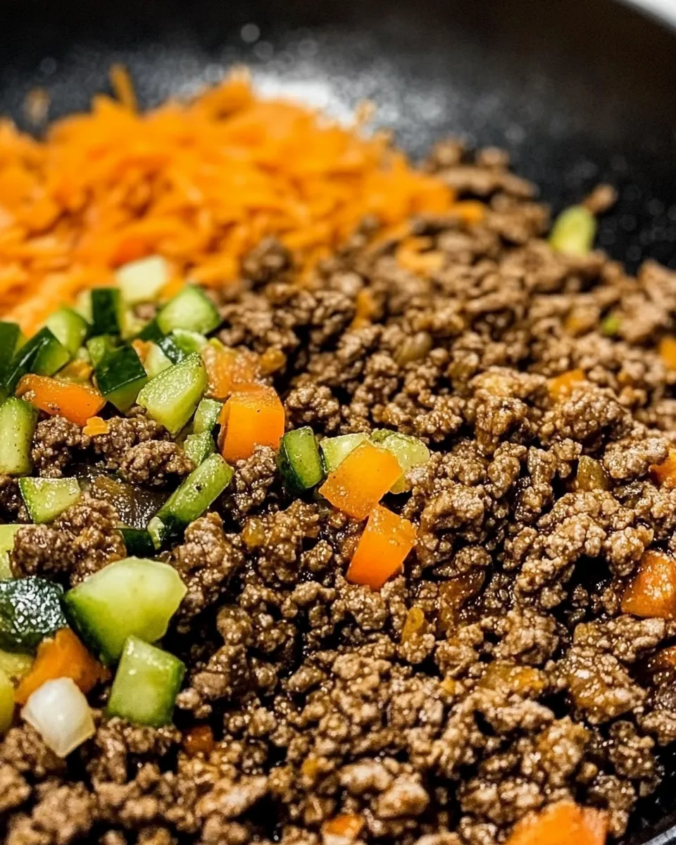 Quick Ground Beef And Veggies Taco Skillet shot