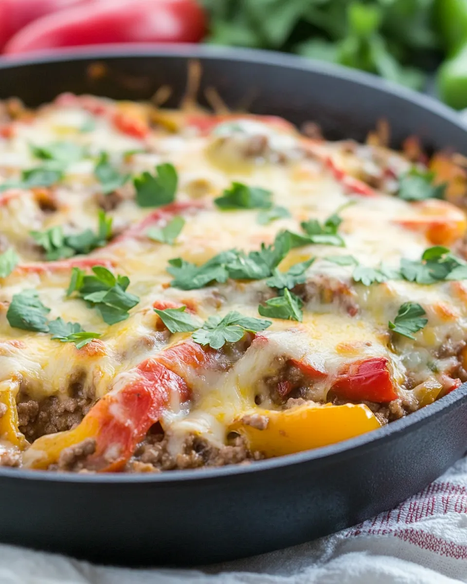 Easy Ground Beef Stuffed Pepper Skillet photo