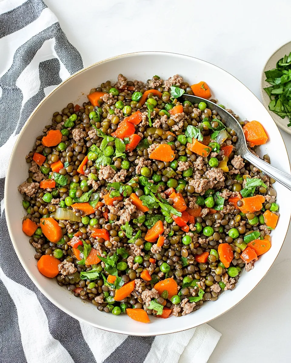 Easy Ground Beef and Lentil Skillet with Vegetables photo