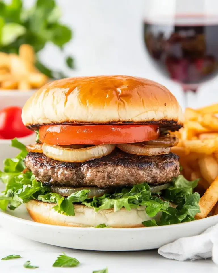 Homemade Hamburgers with Cabernet and Sauteed Onions photo