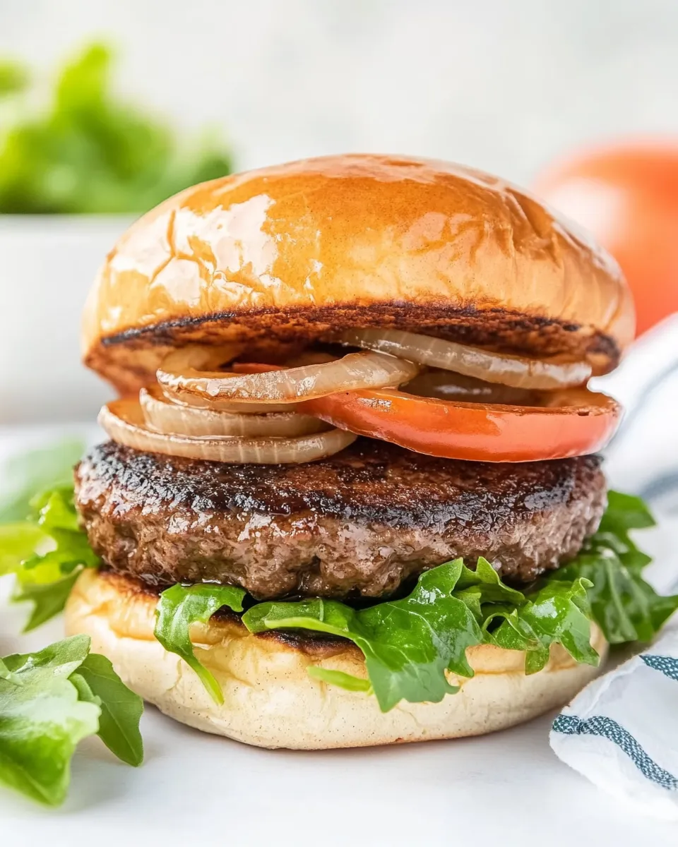 Easy Hamburgers with Cabernet and Sauteed Onions recipe photo