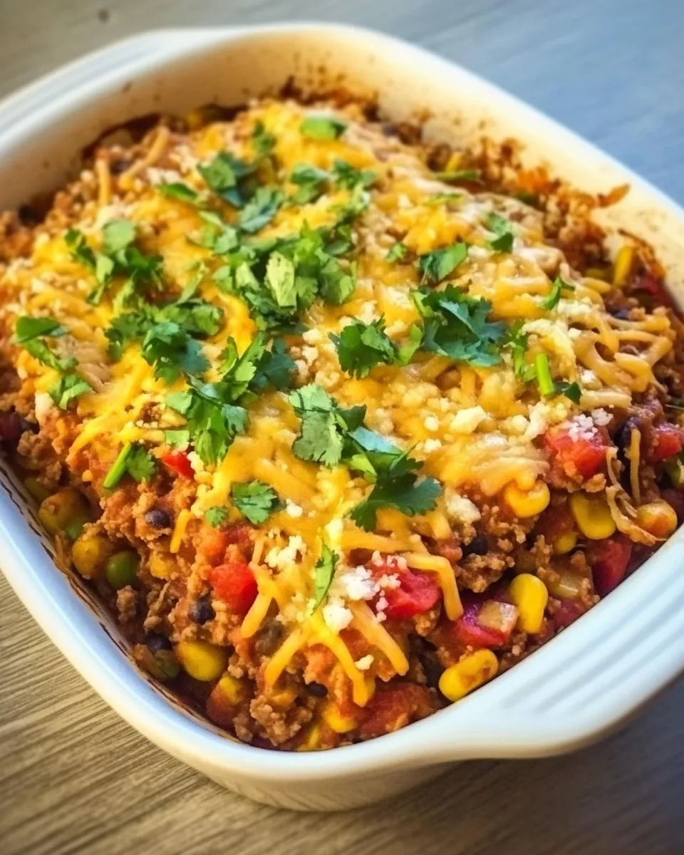 Quick Healthier Burrito Pie Casserole shot