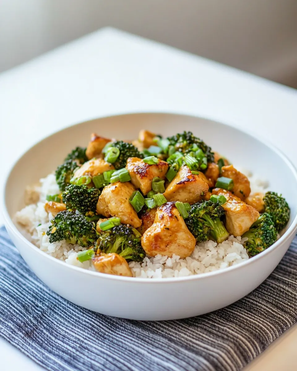 Quick Healthier One Pan Orange Chicken and Broccoli shot