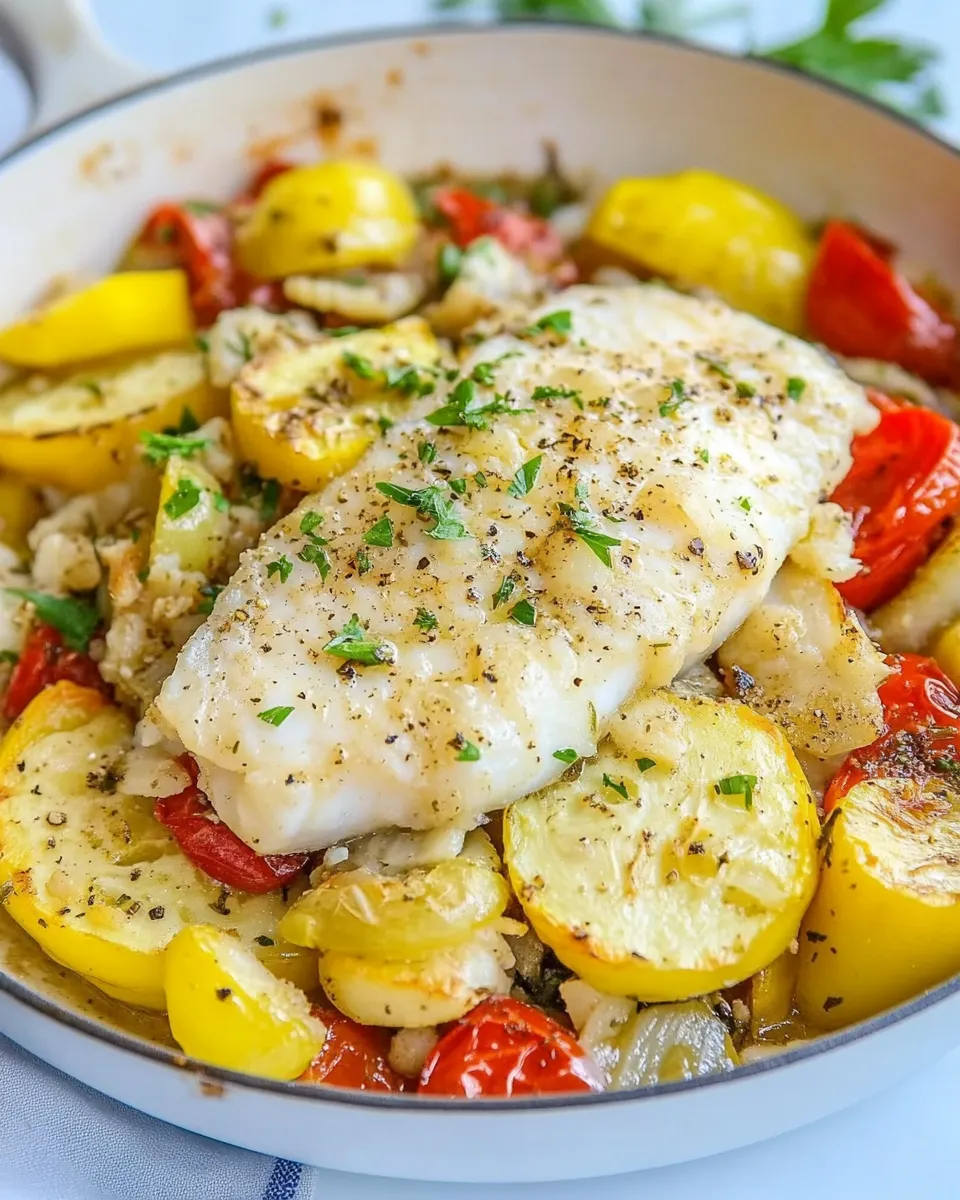 Easy Healthy Cod Fish Skillet photo