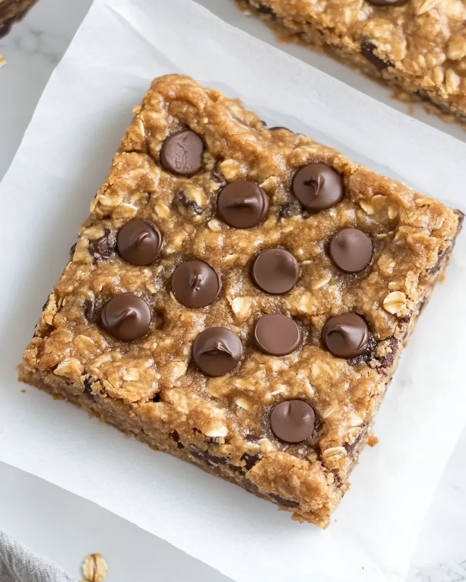 Homemade Healthy Peanut Butter Oatmeal Cookie Bars photo