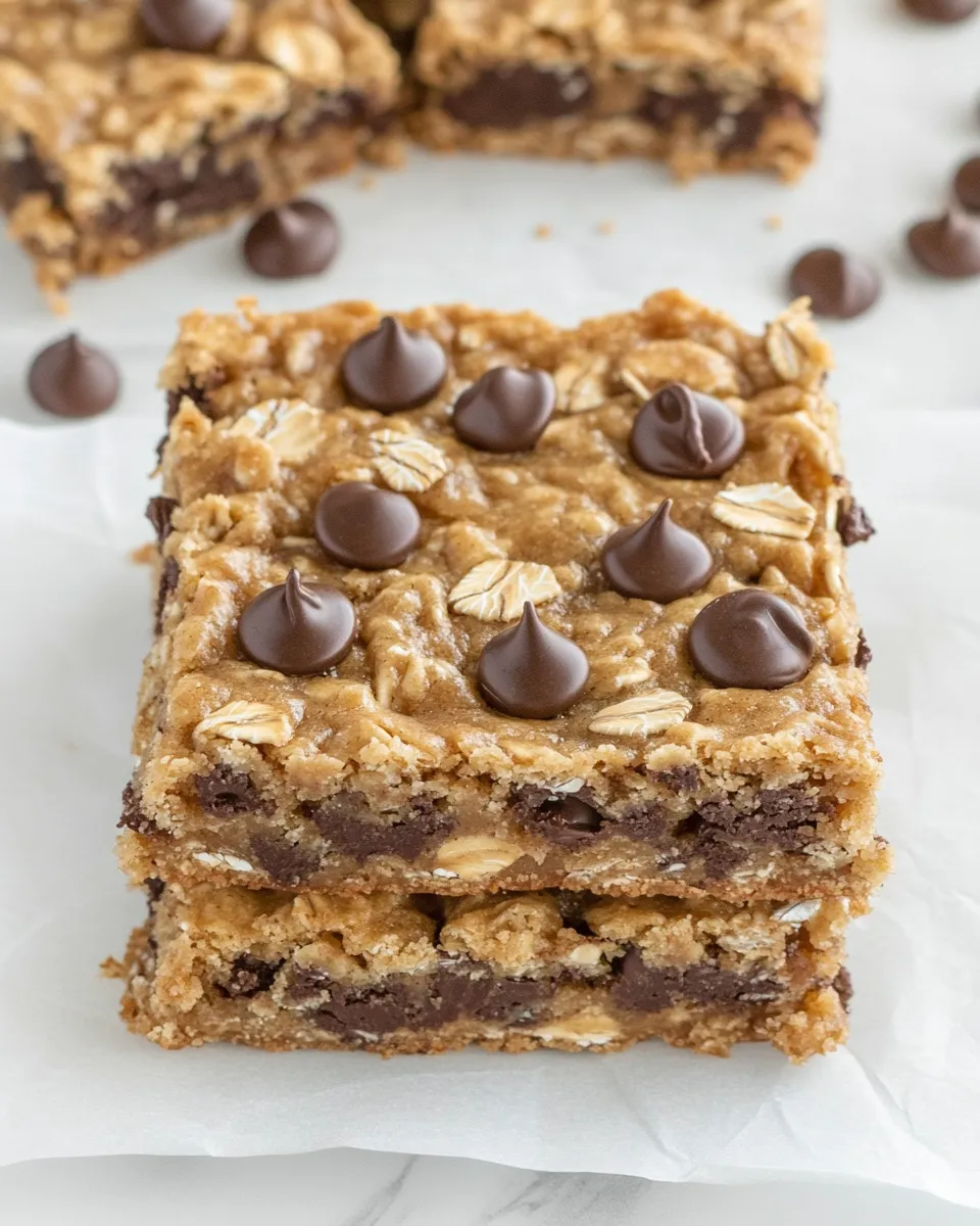 Classic Healthy Peanut Butter Oatmeal Cookie Bars image