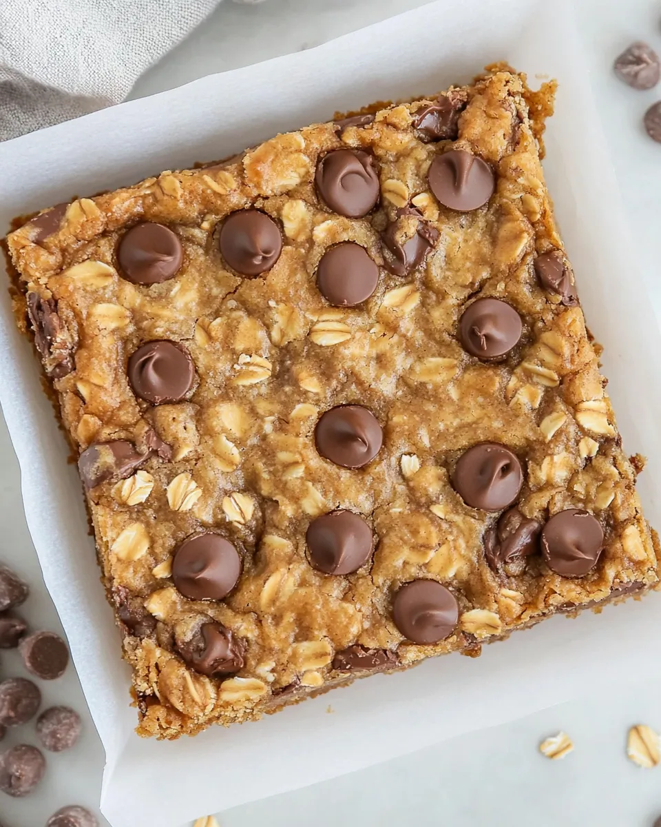 Delicious Healthy Peanut Butter Oatmeal Cookie Bars recipe image