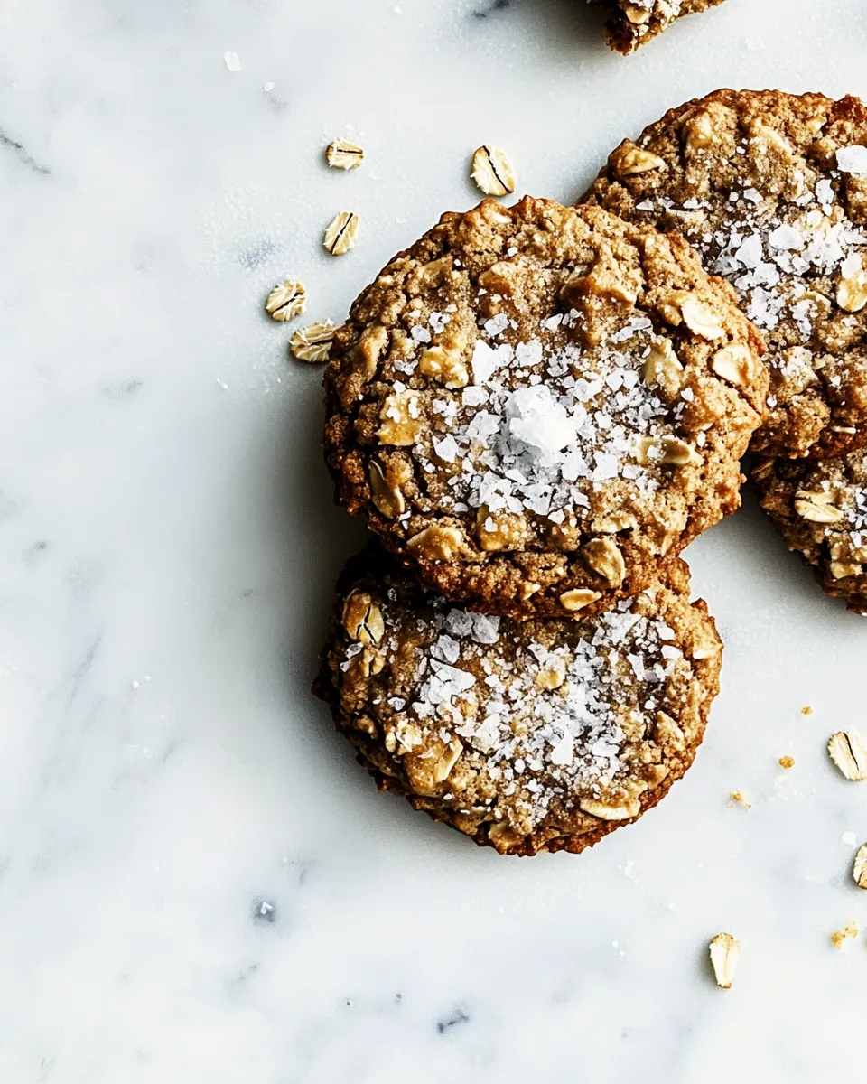 Delicious Heart-Healthier Salted Peanut Butter Oatmeal Cookies image
