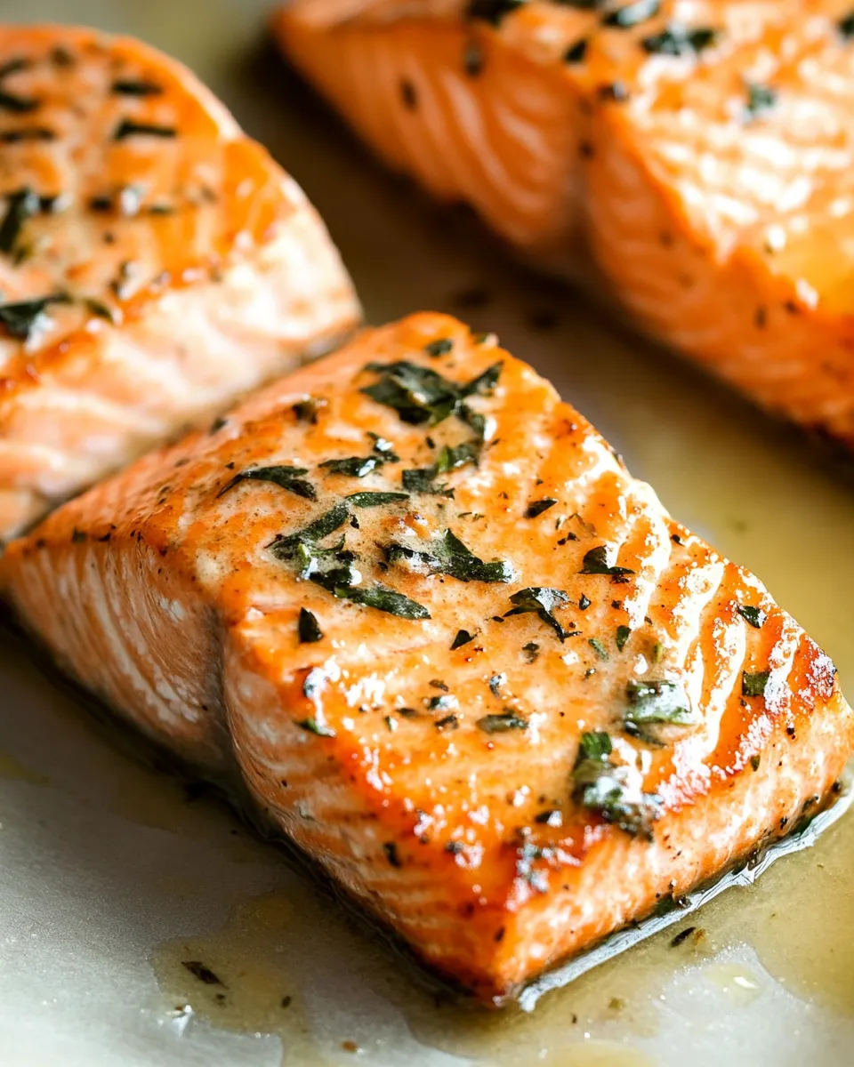 Perfect Herb Butter Salmon shot