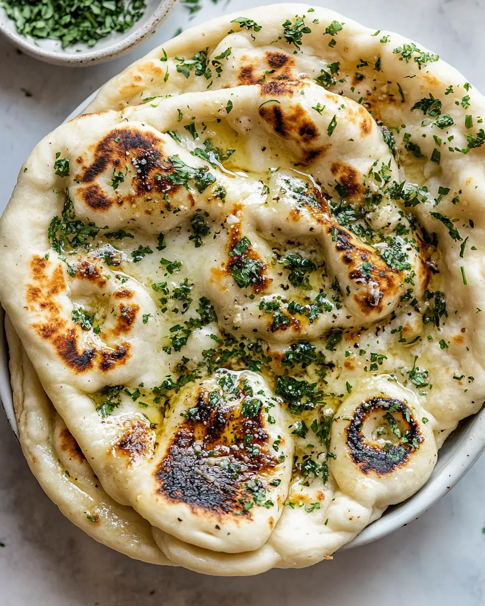 Easy Herbed Garlic Butter Naan. photo