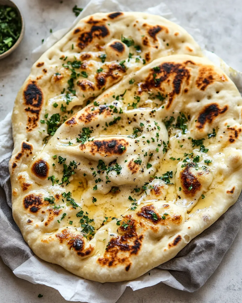 Homemade Herbed Garlic Butter Naan. image
