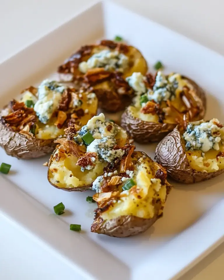 Homemade Herbed Smashed Potatoes with Blue Cheese photo