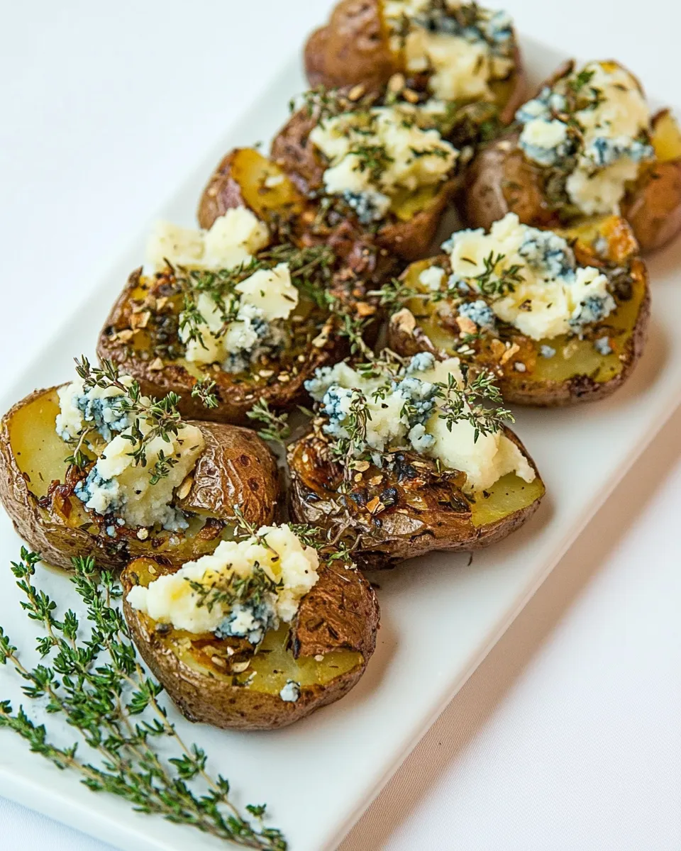 Classic Herbed Smashed Potatoes with Blue Cheese image