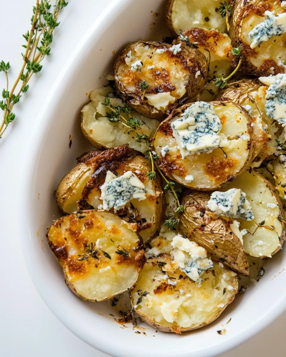 Easy Herbed Smashed Potatoes with Blue Cheese recipe photo