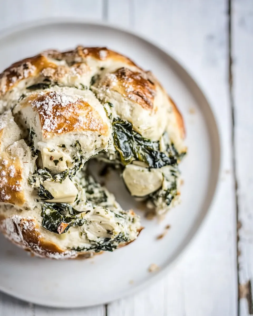 Best Herbed Spinach and Artichoke Pull Apart Pretzel Bread. dish image