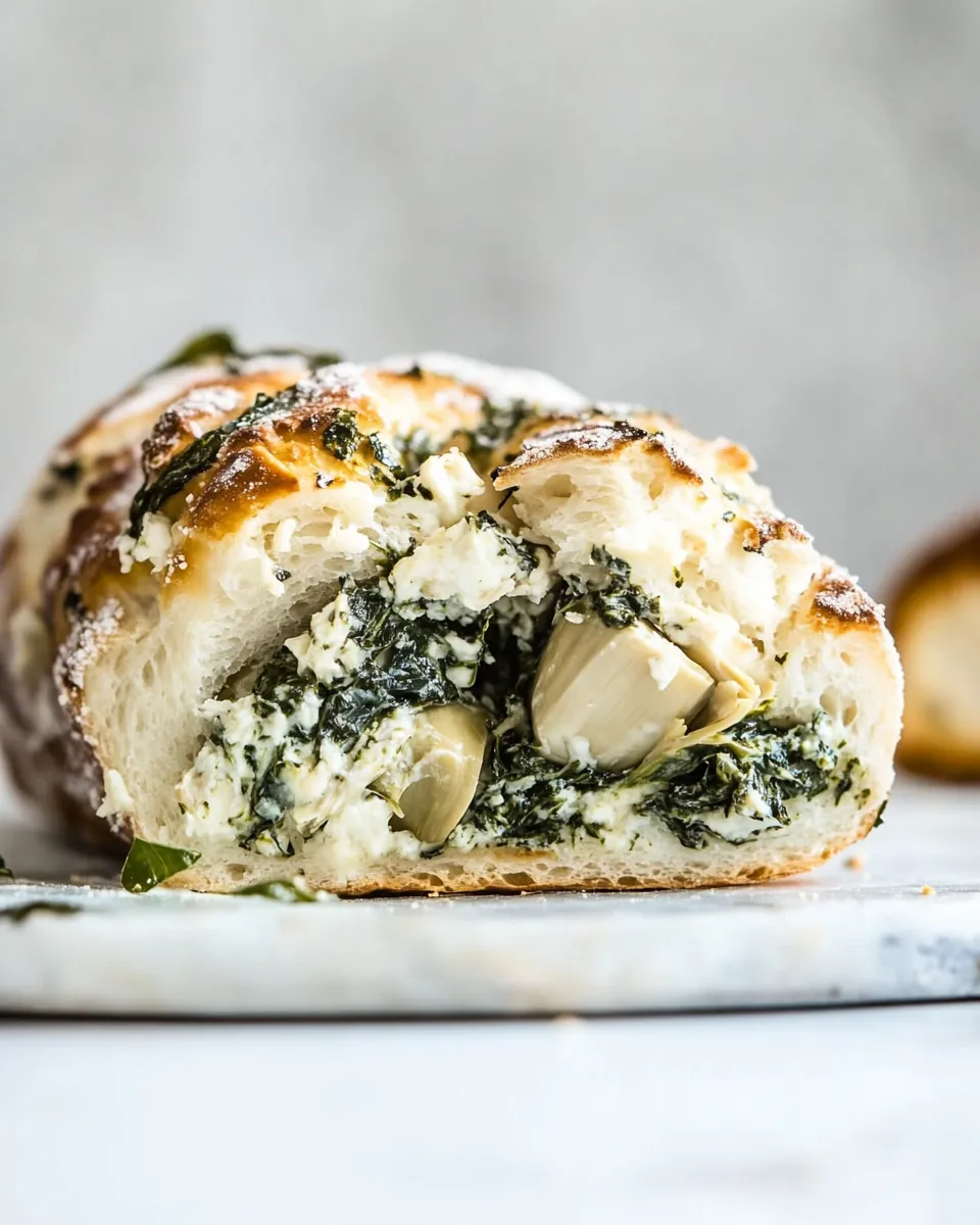 Ultimate Herbed Spinach and Artichoke Pull Apart Pretzel Bread. dish image
