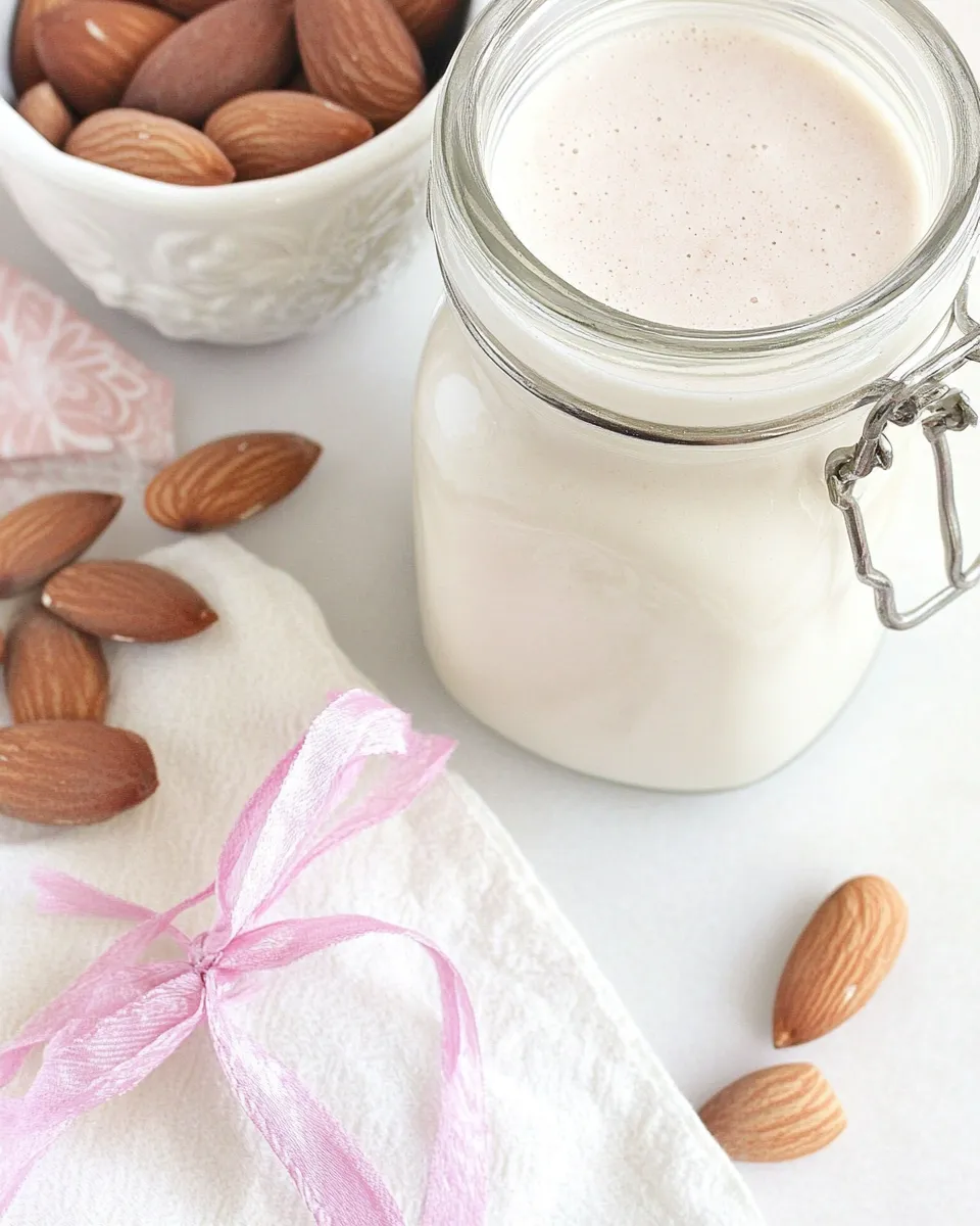 Quick Homemade Almond Milk shot