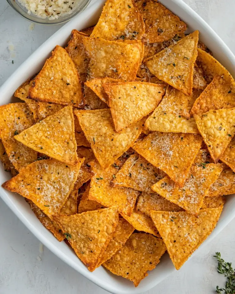 Homemade Tortilla Chips with Garlic Parmesan (Baked Tortilla Chips) photo