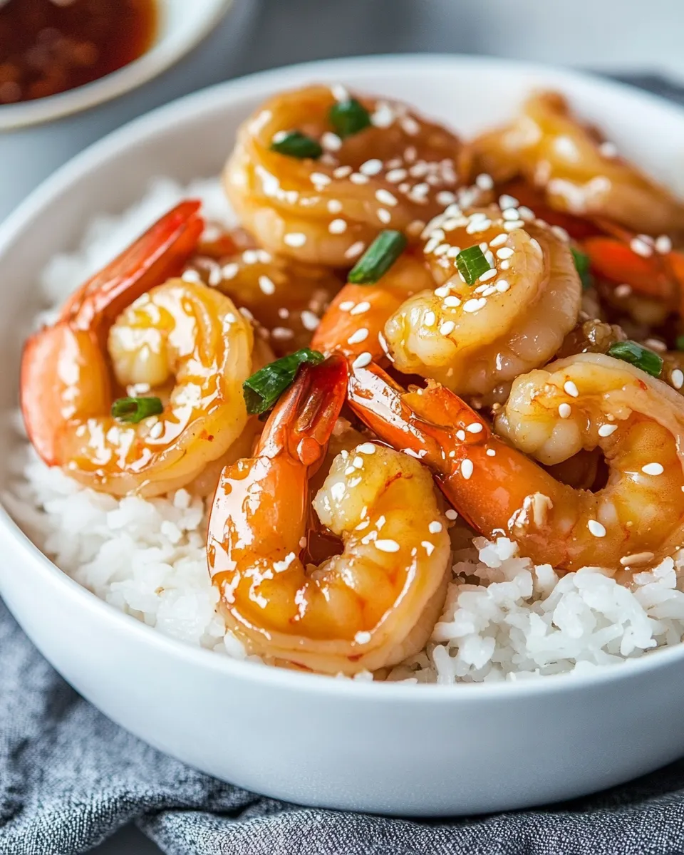 Healthy Honey Sesame Shrimp shot