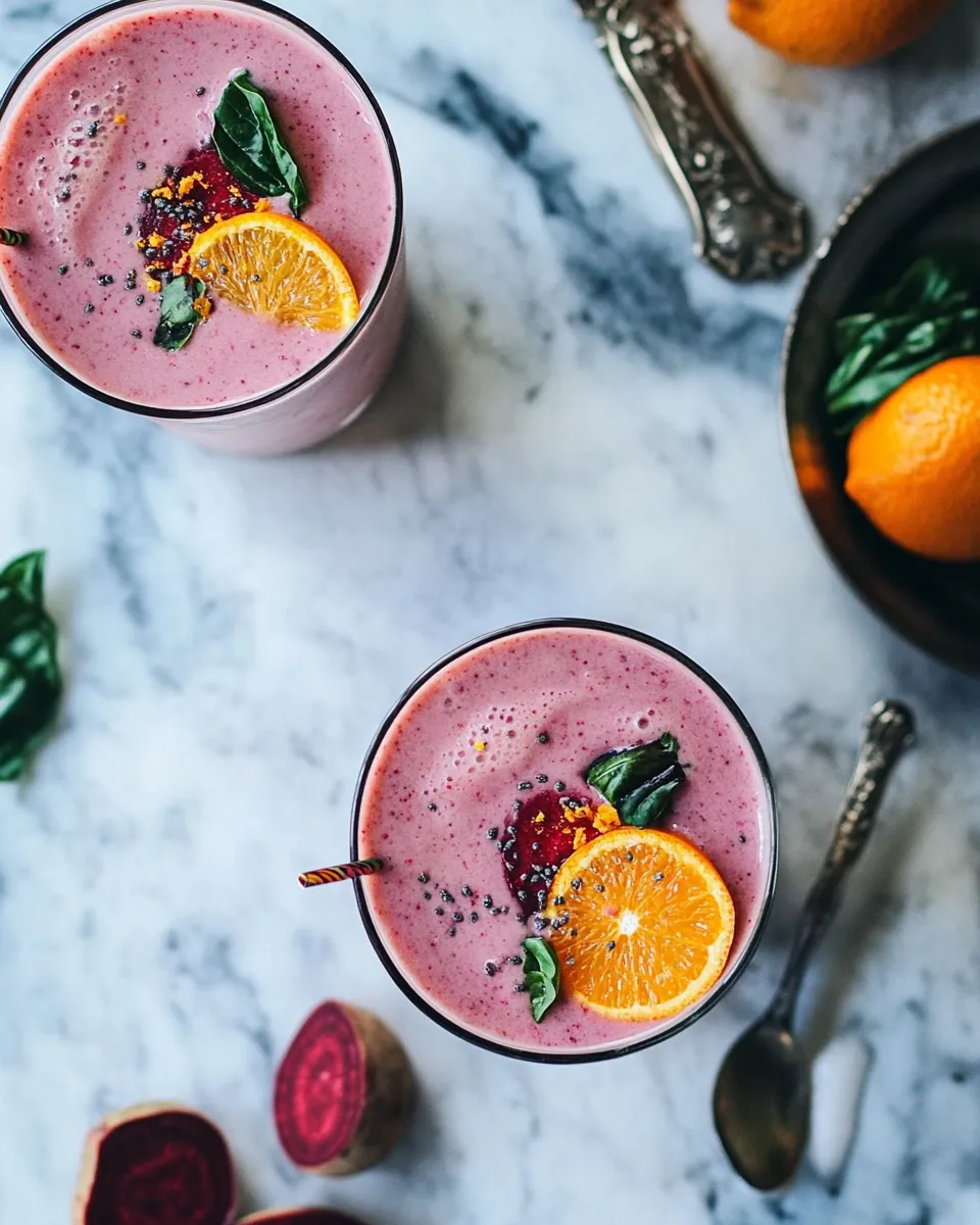 Delicious Hot Pink Beet Smoothie with Citrus image