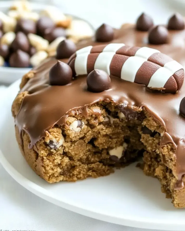 Easy How to Make a Football Cookie Cake photo