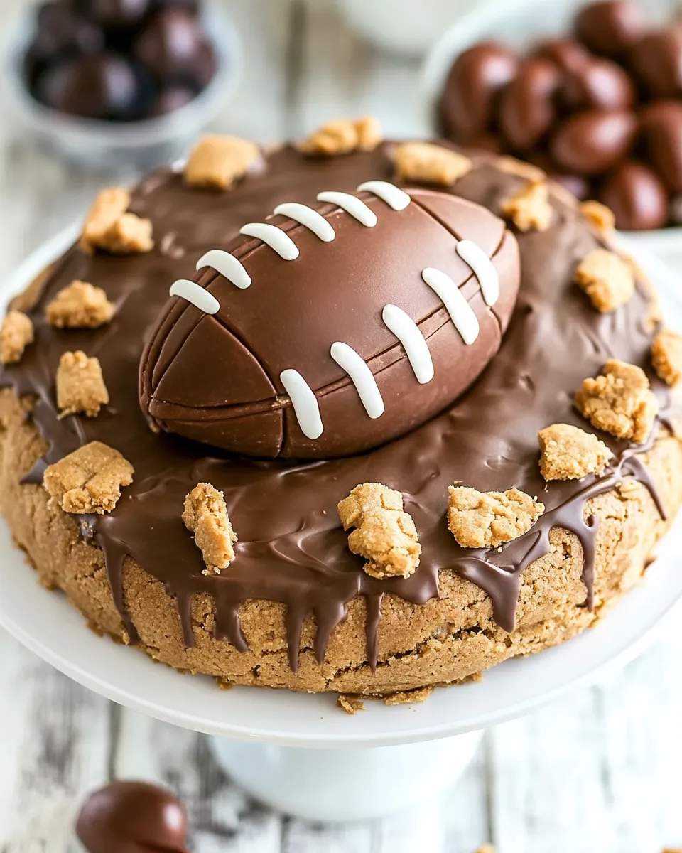 Homemade How to Make a Football Cookie Cake dish photo