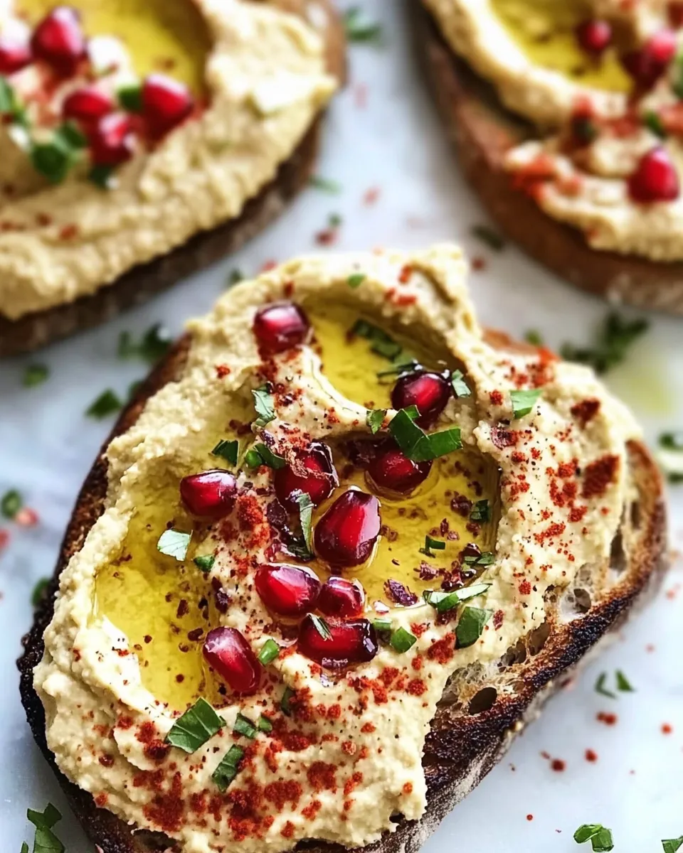 Easy Hummus Toast recipe photo