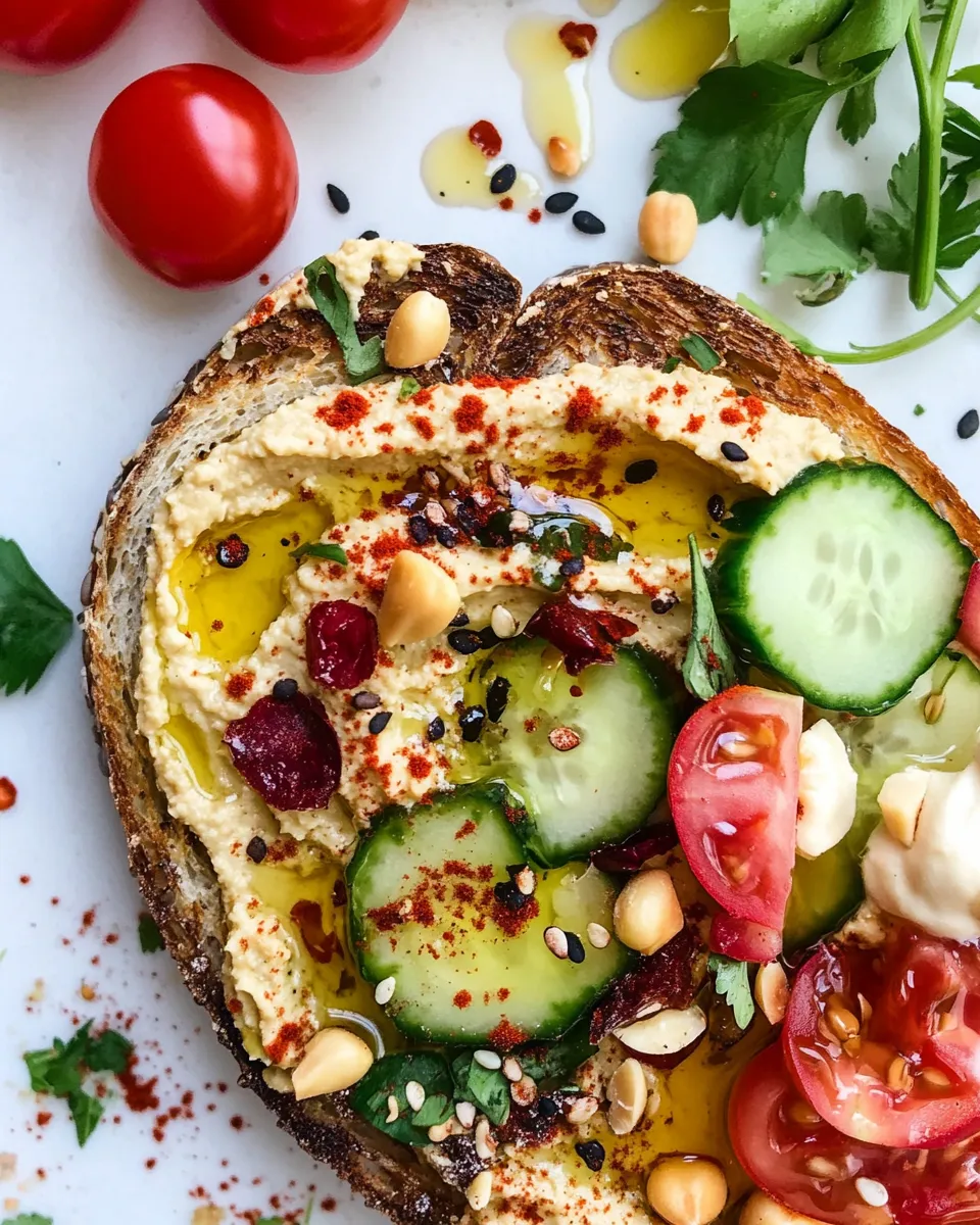 Delicious Hummus Toast shot