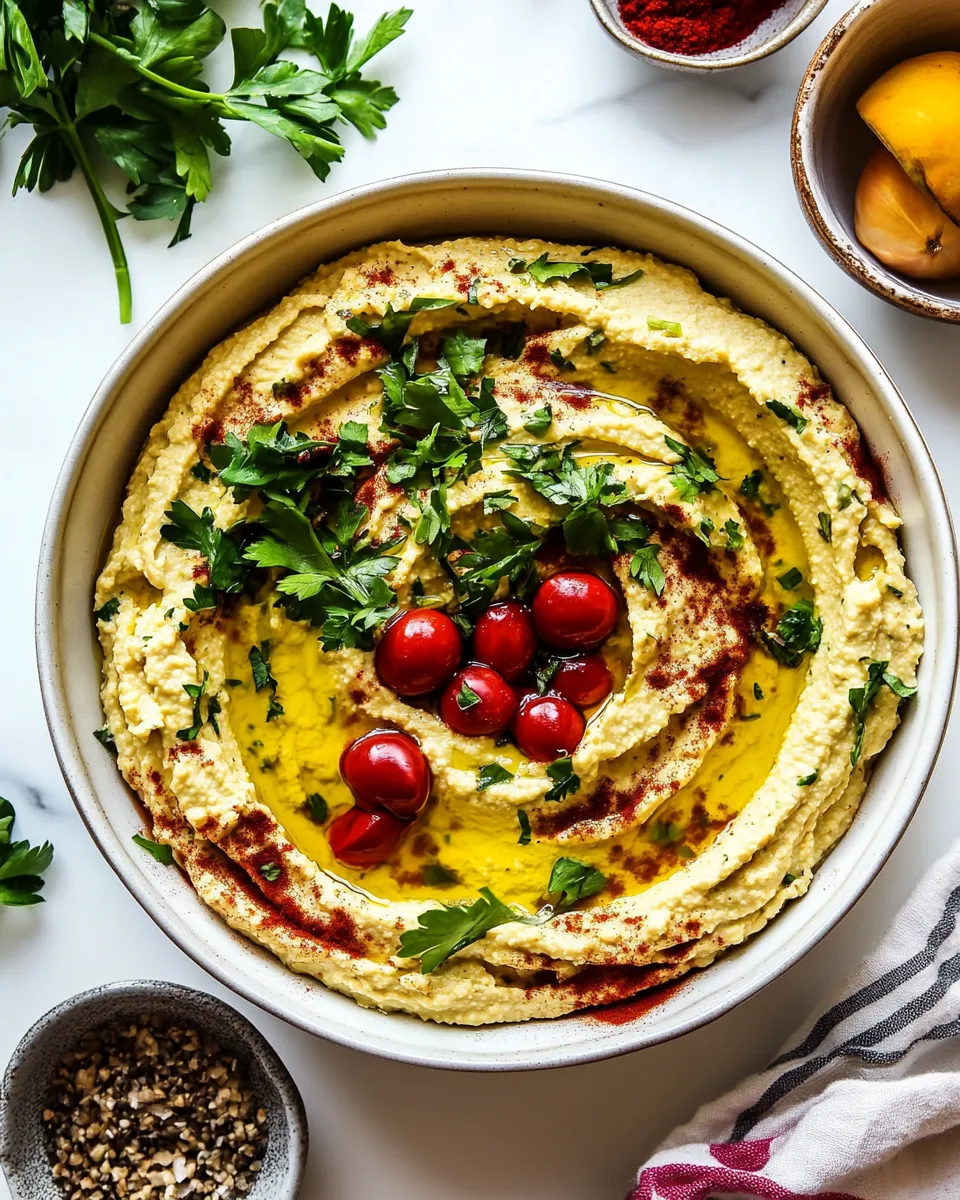 Delicious Hummus without Tahini shot